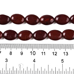 天然レッドレインボージャスパービーズ連売り  フラットオーバル  14x10x5.5mm  穴：1.2mm  約28個/連  15.55''（39.5センチメートル）&nbsp;G-M206-51