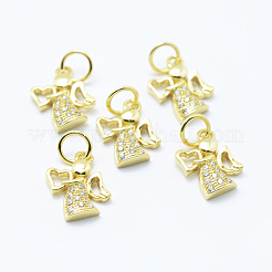 Brass Micro Pave Cubic Zirconia Charms&nbsp;KK-P133-03-NR