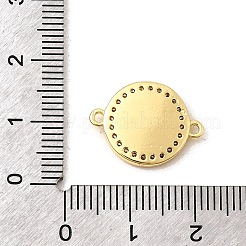 Brass Micro Pave Clear Cubic Zirconia Flat Round with Virgin Mary Connector Charms&nbsp;KK-C113-08G
