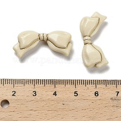 透明なアクリルビーズ  蝶結び  ゴールドライン入り  ベージュ  13.5x29x6mm  穴：1.6mm  約472個/500g&nbsp;MACR-K359-40C