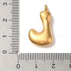 イオンプレーティング（IP）304ステンレスペンダント  バルーンレターチャーム  ゴールドカラー  文字l  25.5x14x6mm  穴：2mm&nbsp;X-STAS-M017-08G-12