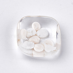 樹脂カボション  正方形  パールピンク  16x16x4.5mm&nbsp;CRES-T014-25A