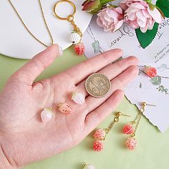 12色のプラスチックエナメルペンダント3個。  金色の真鍮ループ  花  ミックスカラー  17x11.5mm  穴：1.6mm  4個/カラー&nbsp;KY-SZ0001-43