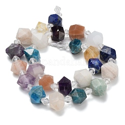 Natural Rose Quartz & Amethyst & Lapis Lazuli & Amazonite & Apatite & Sunstone & Moonstone Beads Strands&nbsp;G-L642-D03-01