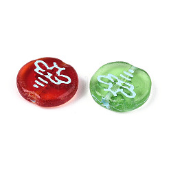 Painted Glass Beads&nbsp;GLAA-T025-39M