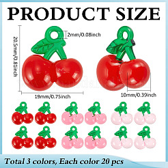 60Pc 3 Colors Transparent Resin Pendants&nbsp;RESI-ME0001-21