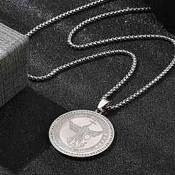 201 Stainless Steel Rhinestone Pendant Necklaces for Women&nbsp;LS-NJEW-U021-02P