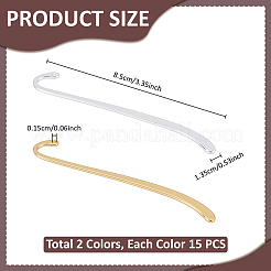 チベットスタイルの合金ブックマーク30個2色  ミックスカラー  85x13.5mm  穴：1.5mm  15個/カラー&nbsp;AJEW-UN0003-28