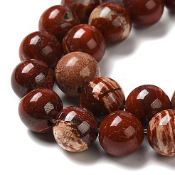 ナチュラルレッドスネークスキンジャスパービーズ連売り  ラウンド  8~8.5mm  穴：1.2mm  約45個/連  14.96''（38センチメートル）&nbsp;X-G-H298-A02-03