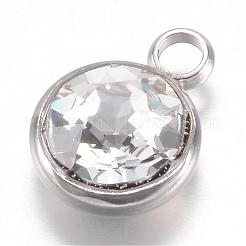 304 Stainless Steel Glass Rhinestone Charms&nbsp;STAS-G082-09