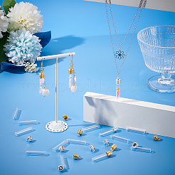 16Pcs 2 Colors Clear Glass Wish Bottle Pendants&nbsp;GLAA-PH0003-10