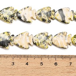 染め合成ターコイズビーズ連売り  魚  淡黄色  14x13x4.5mm  穴：1.5mm  約28個/連  15.35''（39センチメートル）&nbsp;GG-CBAAE19-03B-05