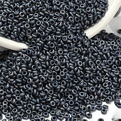 トーホー 8/0 デミラウンドビーズ  日本製シードビーズ  （612)マットカラーガンメタル  3x1.15mm  穴：1.2mm  約33500個/ポンド（450g）&nbsp;SEED-DR08-0612