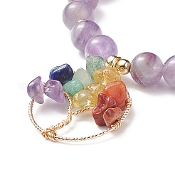 Natural Amethyst Stretch Bracelet&nbsp;BJEW-JB08748-01