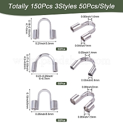 150個 3スタイル 304サージカルステンレススチールワイヤーガーディアンとプロテクター  ステンレス鋼色  4.5~5x5.5~6.7x1.4~2mm  穴：0.8~1mm  50個/スタイル&nbsp;STAS-TA0006-36P