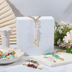 24Pcs 12 Style Alloy and Natural & Synthetic Gemstone Pendant Decorations&nbsp;HJEW-CA00052