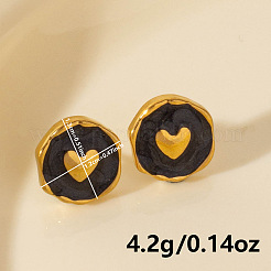 304 Stainless Steel Heart Stud Earrings&nbsp;LS-OA9161-3