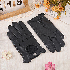 シープスキンの指全体を覆う手袋  ブラック  228x112x3mm&nbsp;AJEW-WH20006-482A