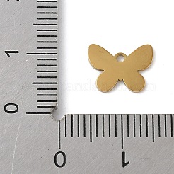304ステンレススチールエナメルチャーム  18KGP本金メッキ  蝶  8x10.5x0.5mm  穴：1mm&nbsp;STAS-K312-05C-G
