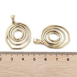 304ステンレスペンダント  ゴールドカラー  フラットラウンド  29x24.5x1.5mm  穴：5x3.5mm&nbsp;STAS-D092-03A-G