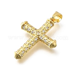 Brass Micro Pave Cubic Zirconia Pendants&nbsp;KK-Q066-39G