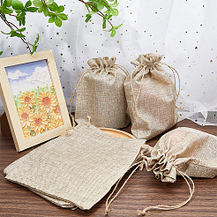 Jute Cloth Storage Pouches&nbsp;ABAG-WH0048-11
