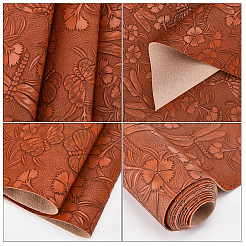 PUレザー生地  DIYクラフト作り用品用  花柄  シエナ  1370x301x0.8mm&nbsp;DIY-WH20055-025F