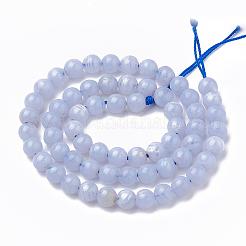 Natural Blue Chalcedony Bead Strands&nbsp;X-G-R193-02-4mm