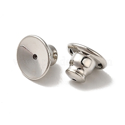 ラックメッキ真鍮イヤーナット  弾丸ピアスキャッチ  長持ちメッキ  プラチナ  10x7mm  穴：0.7mm&nbsp;LS-X-KK-G480-06P