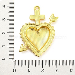 合金ラインストーンセッティングペンダント  ハート  ゴールドカラー  38.5x28.5x3.5mm  穴：1.8mm&nbsp;LS-PALLOY-H132-02G-13