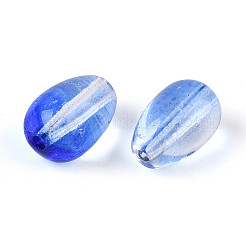 ベーキングペイント透明ガラスビーズ  ティアドロップ  藤紫色  9x6mm  穴：1.2mm  約2325個/1000g&nbsp;DGLA-N014-10E