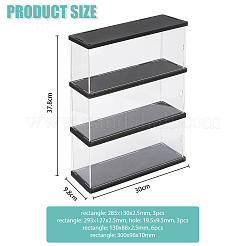 3-Tier Rectangle Transparent Acrylic Minifigures Display Case&nbsp;ODIS-WH0099-08A