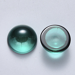 Transparent Spray Painted Glass Cabochons&nbsp;GLAA-S190-013B-E01