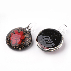 Handmade Gold Sand Lampwork Pendants&nbsp;LAMP-S189-15-B