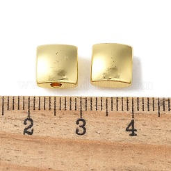 真鍮ビーズ  ラックめっき  鉛フリー＆カドミウムフリー  正方形  18KGP本金メッキ  8x8x6mm  穴：2mm&nbsp;KK-S518-07G