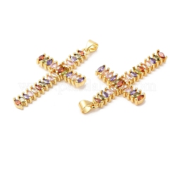 Brass Micro Pave Cubic Zirconia Pendants&nbsp;ZIRC-L103-016G