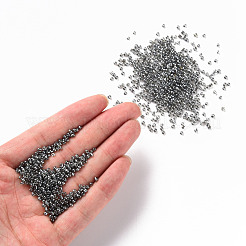 12/0 ガラスシードビーズ  トランス。光沢の色  ラウンド  グレー  2mm  穴：1mm  30000個/ポンド&nbsp;SEED-A006-2mm-112