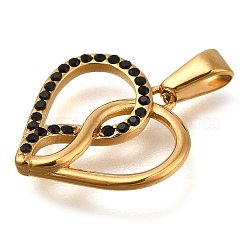 Ion Plating(IP) 304 Stainless Steel Pendants with Rhinestone&nbsp;STAS-Z113-12G-02