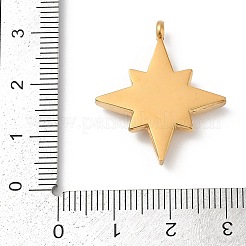 304ステンレススチール、ラインストーンペンダント付き  ゴールドカラー  スター  27.5x27x4.5mm  穴：2mm&nbsp;STAS-Z120-02B-G
