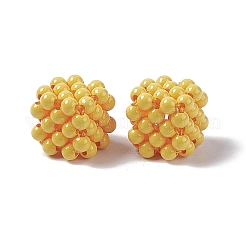 Handmade Opaque Plastic Woven Beads&nbsp;KY-P015-06B
