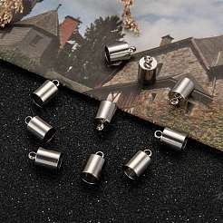 変色しにくい304ステンレススチールコードエンド  エンドキャップ  ステンレス鋼色  10x6mm  穴：2mm  内径：5mm&nbsp;STAS-M250-06