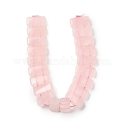 天然石ローズクォーツビーズ連売り  長方形  2穴  20x10~10.5x5.5mm  穴：1.4mm  約20個/連  8.07インチ（20.5cm）&nbsp;G-L619-A01-20x10mm