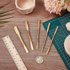 陶芸粘土用真鍮穴あけパンチ5個  陶器の道具  ゴールドカラー  110~111x5~12x3.5~7mm&nbsp;AJEW-FG0005-10