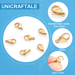 PVD Vacuum Plating 304 Stainless Steel Lobster Claw Clasps&nbsp;STAS-UN0018-95A-G