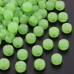 透明なアクリルビーズ  染め  フラットラウンド  薄緑  8.5x5.5mm  穴：2.5mm  約1774個/500g&nbsp;MACR-S373-05E-06