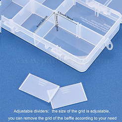 オーガナイザー収納プラスチックボックス  長方形  透明  16.3x10.7x3cm  1つのコンパートメントさ：4.5x3.8cm  8区画/ボックス  8個/セット&nbsp;CON-BC0001-06
