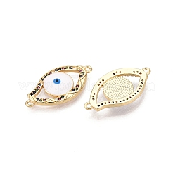 Brass Micro Pave Colorful Cubic Zirconia Connector Charms&nbsp;KK-N287-41G