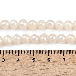 天然養殖淡水パールビーズ連売り  グレード4 A  ポテト  貝殻色  6~7mm  穴：0.6mm  約54~59個/連  13.46~14.49インチ（34.2~36.8cm）&nbsp;PEAR-I007-07Y-02A