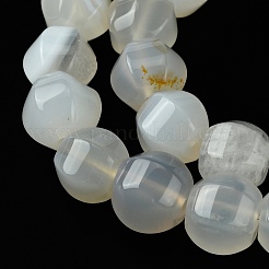 天然ホワイトアゲート瑪瑙ビーズ連売り  多面カット  ラウンド  10mm  穴：1.3mm  約40個/連  16.14~16.22''（41~41.2センチメートル）&nbsp;G-H023-A19-01