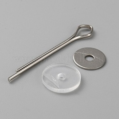 人形回転関節アクセサリー  DIY 工芸品おもちゃテディベア作り用  プラスチックディスク付き  アイロンワッシャーとピン  プラチナ  44.5x6.5x1.5mm  10セット/袋&nbsp;DIY-WH0502-91B